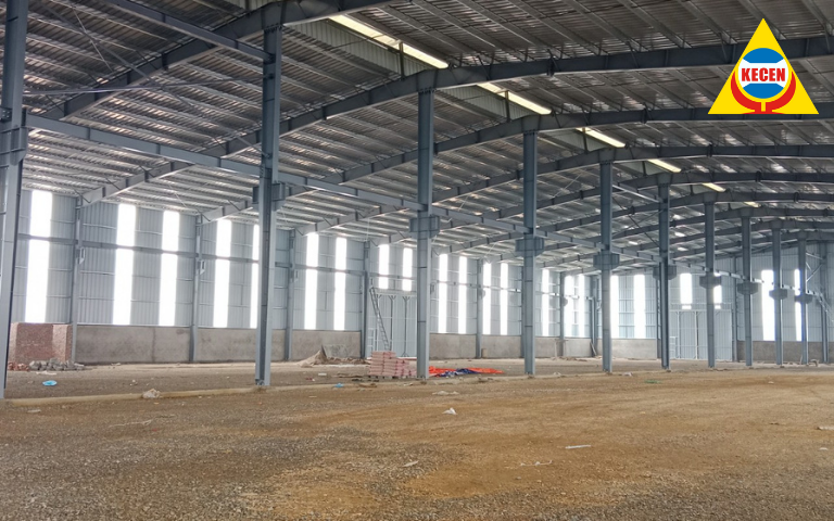 Không gian bên trong công trình kho vận công nghiệp
